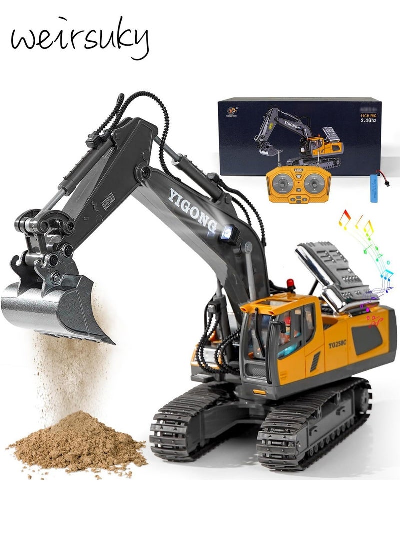 weirsuky Remote Control Excavator Toys for Boys 5-7 Year Old Remote Control Digger Construction Toys RC Vehicles Tractor Sandbox Truck for Boys 3-5 Year Old - Image 1